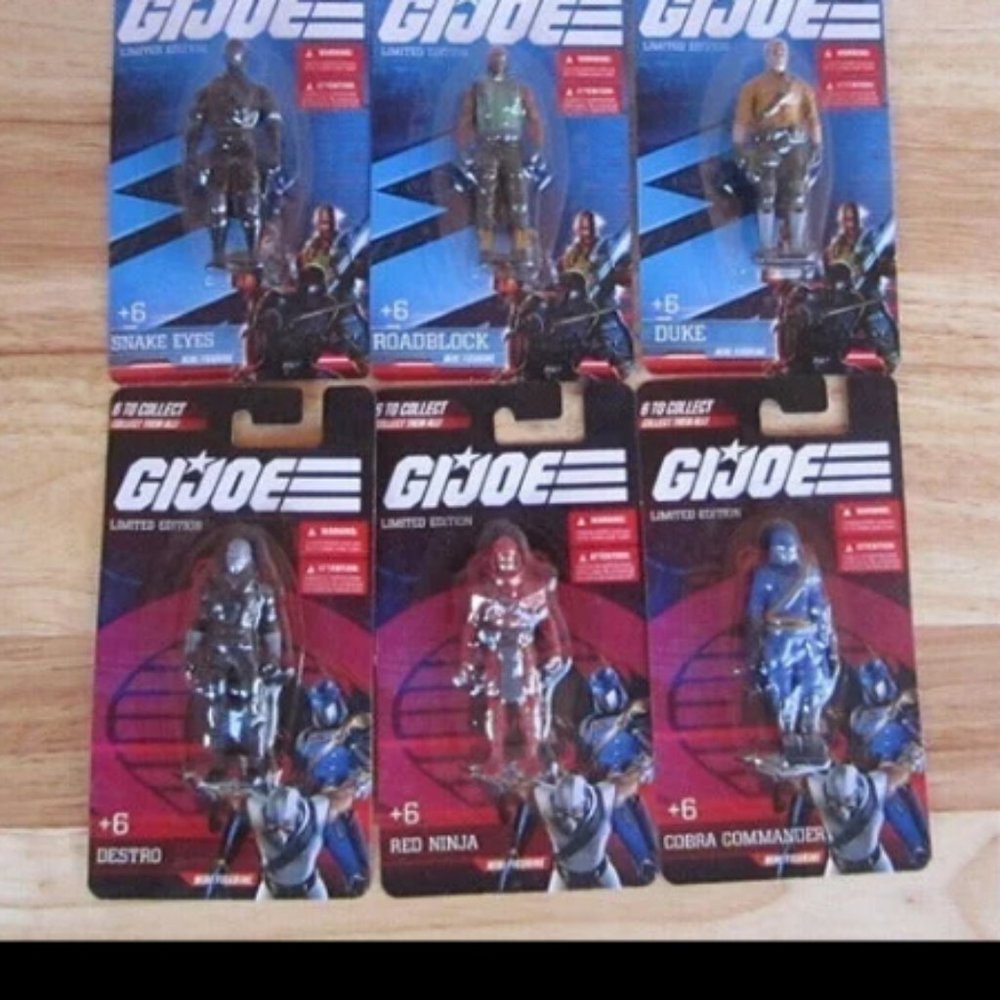 5 pc Gi Joe Set Red Ninja, Roadblock, Duke, Snake Eyes, Destro